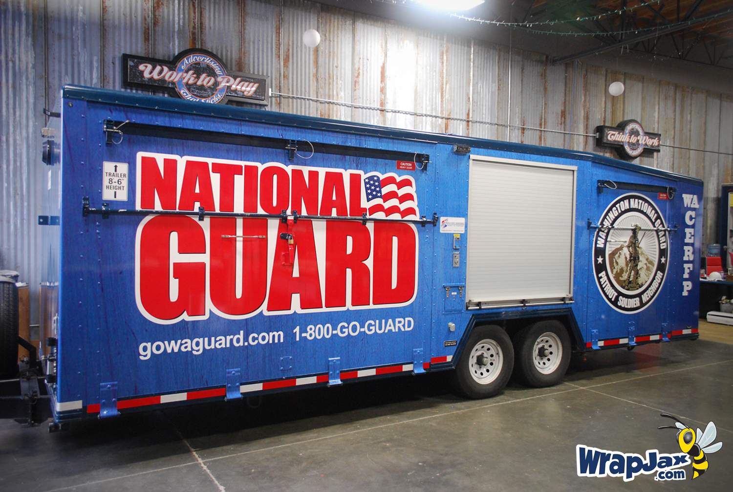 National Guard onsite marketing trailer