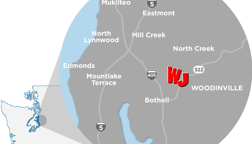 WrapJax Woodinville map